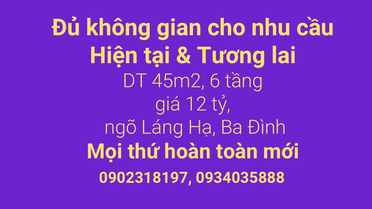 12 tỷ, 6 tầng, 450 m2 Láng Hạ -Ngôi nhà hoàn hảo đã ở đây!" - Ảnh 1